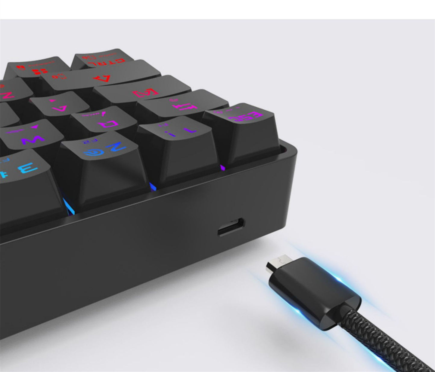 Tastatură Mecanică Wireless Bluetooth cu Keycaps PBT Colorate – Compactă, Silențioasă, pentru Gaming și Birou