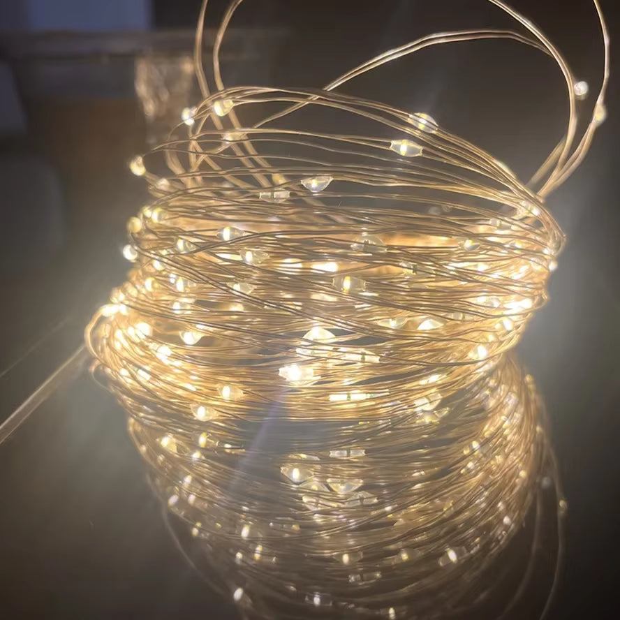 10M 20M Waterproof USB LED Lights String Copper Wire Fairy Garland Light Lamp Christmas Wedding Party Holiday Lighting Wreath