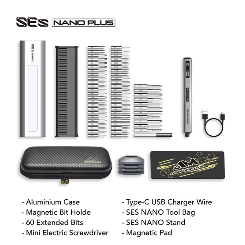 Mini Electric Screwdriver Set 60 in 1 Precision Cordless Screwdriver Kit for Phone Camera Laptop Watch Repair SES Nano