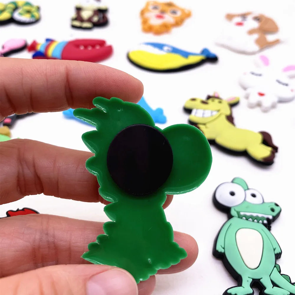 1 Set PVC Cute Fridge Magnets for Children Cartoon Animal Magnets for Refrigerator Decor Funny Magnetic Letters Numbers Kids Toy