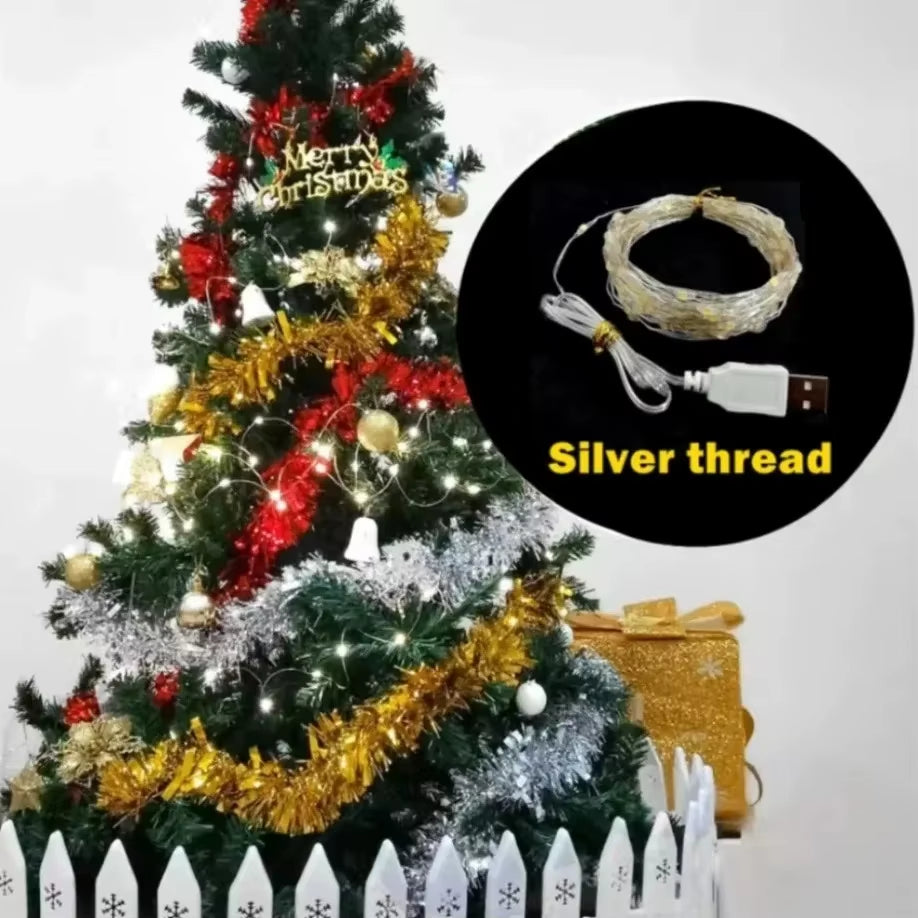 10M 20M Waterproof USB LED Lights String Copper Wire Fairy Garland Light Lamp Christmas Wedding Party Holiday Lighting Wreath