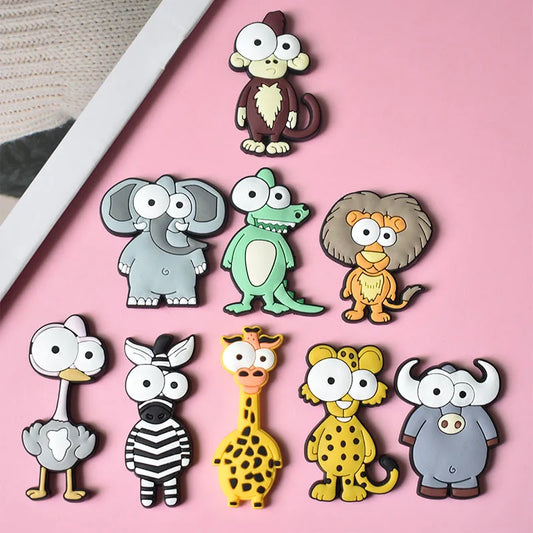 1 Set PVC Cute Fridge Magnets for Children Cartoon Animal Magnets for Refrigerator Decor Funny Magnetic Letters Numbers Kids Toy
