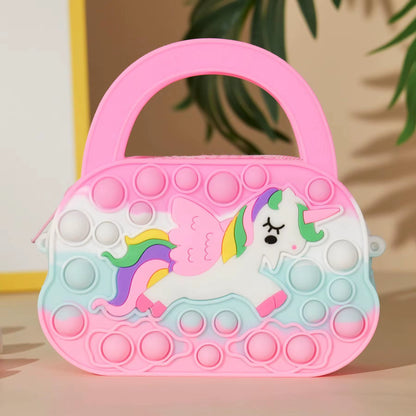 Pop Shoulder Bag Rainbow Fidget Toys Push Kawaii Unicorn Coin Purse Girls Toys Stress Relief Sensory Toy Aнтистресс