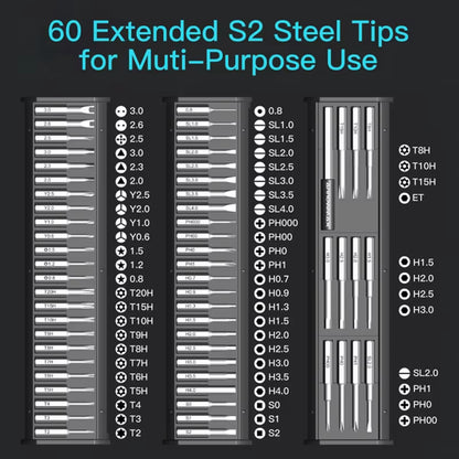 Mini Electric Screwdriver Set 60 in 1 Precision Cordless Screwdriver Kit for Phone Camera Laptop Watch Repair SES Nano