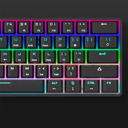 Tastatură Mecanică Wireless Bluetooth cu Keycaps PBT Colorate – Compactă, Silențioasă, pentru Gaming și Birou