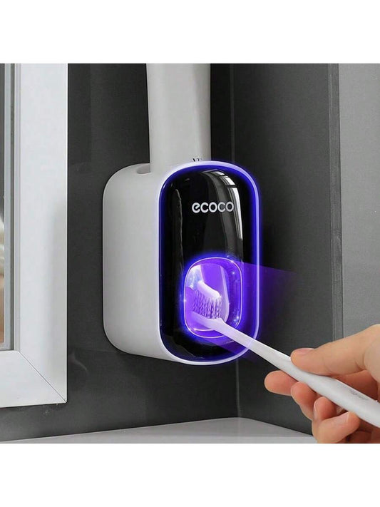 1 Pc Luxury Fully Automatic Toothpaste Dispenser - Wall Mounted, No Need for Drilling Installation, Easy to Dust and save Space, Waterproof and Easy to Squeeze without Electricity, Bathroom Storage Accessory, No Need for Manual Squeezing, Saving Time and Energy Toothpaste Squeezing Dispenser